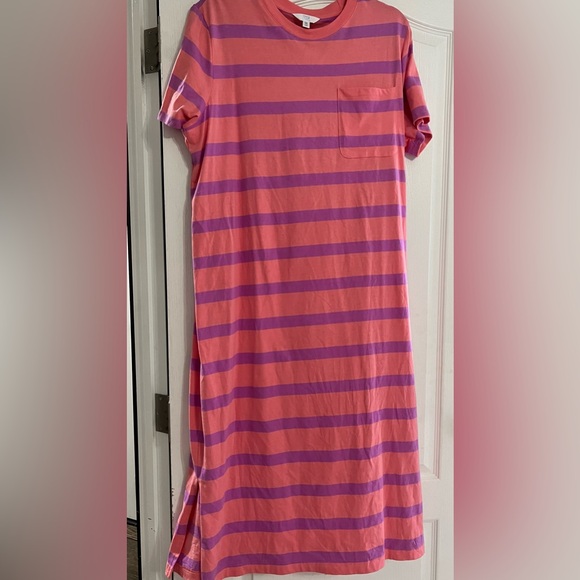 Time and Tru Dresses & Skirts - Peach & purple striped maxi dress